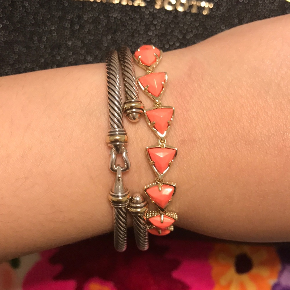 NWOT Kendra Scott Ripley link bracelet in coral